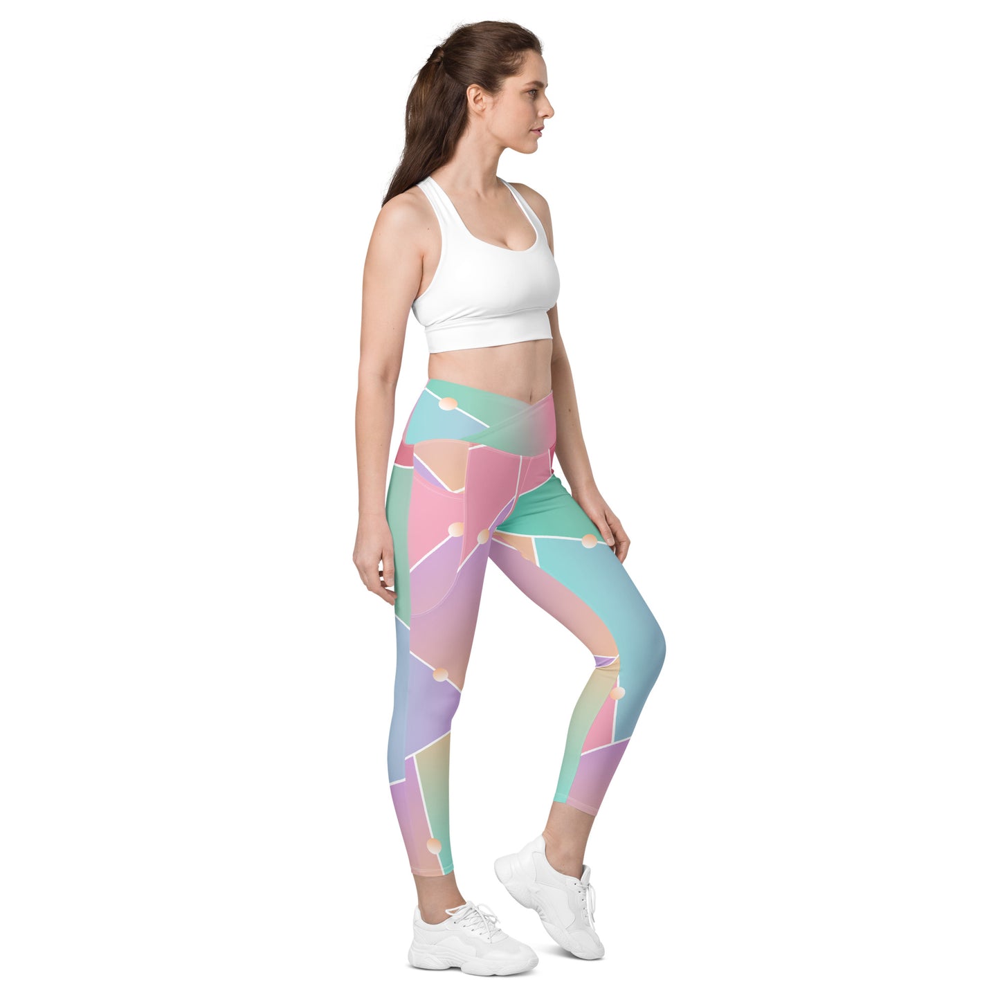 Glass Pattern Crossover leggings with pockets