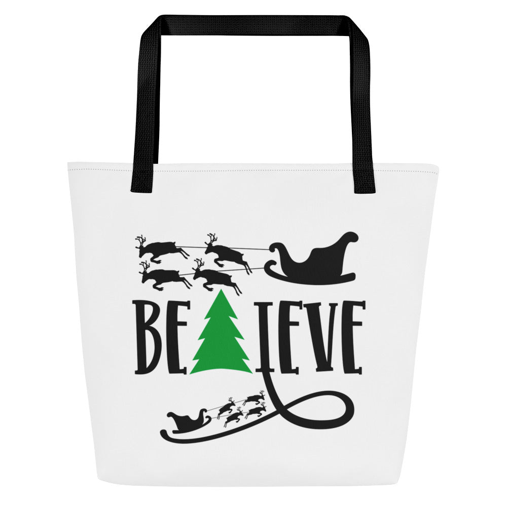 Believe All-Over Print Large Tote Bag