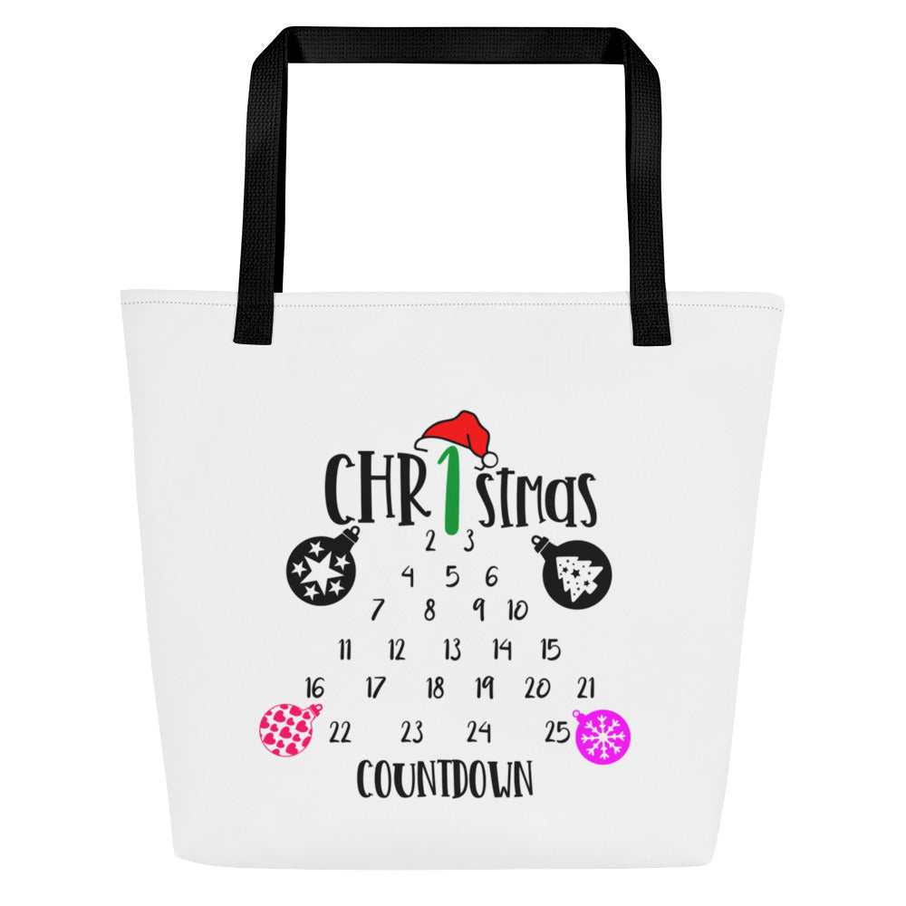Christmas Countdown All-Over Print Large Tote Bag