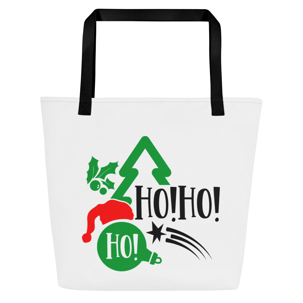 Ho Ho Ho All-Over Print Large Tote Bag