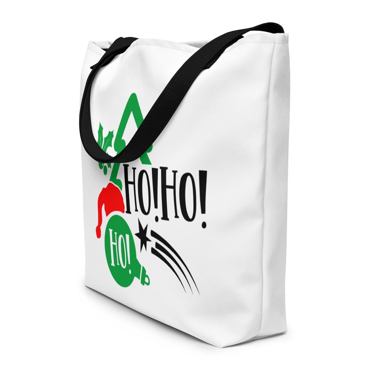 Ho Ho Ho All-Over Print Large Tote Bag