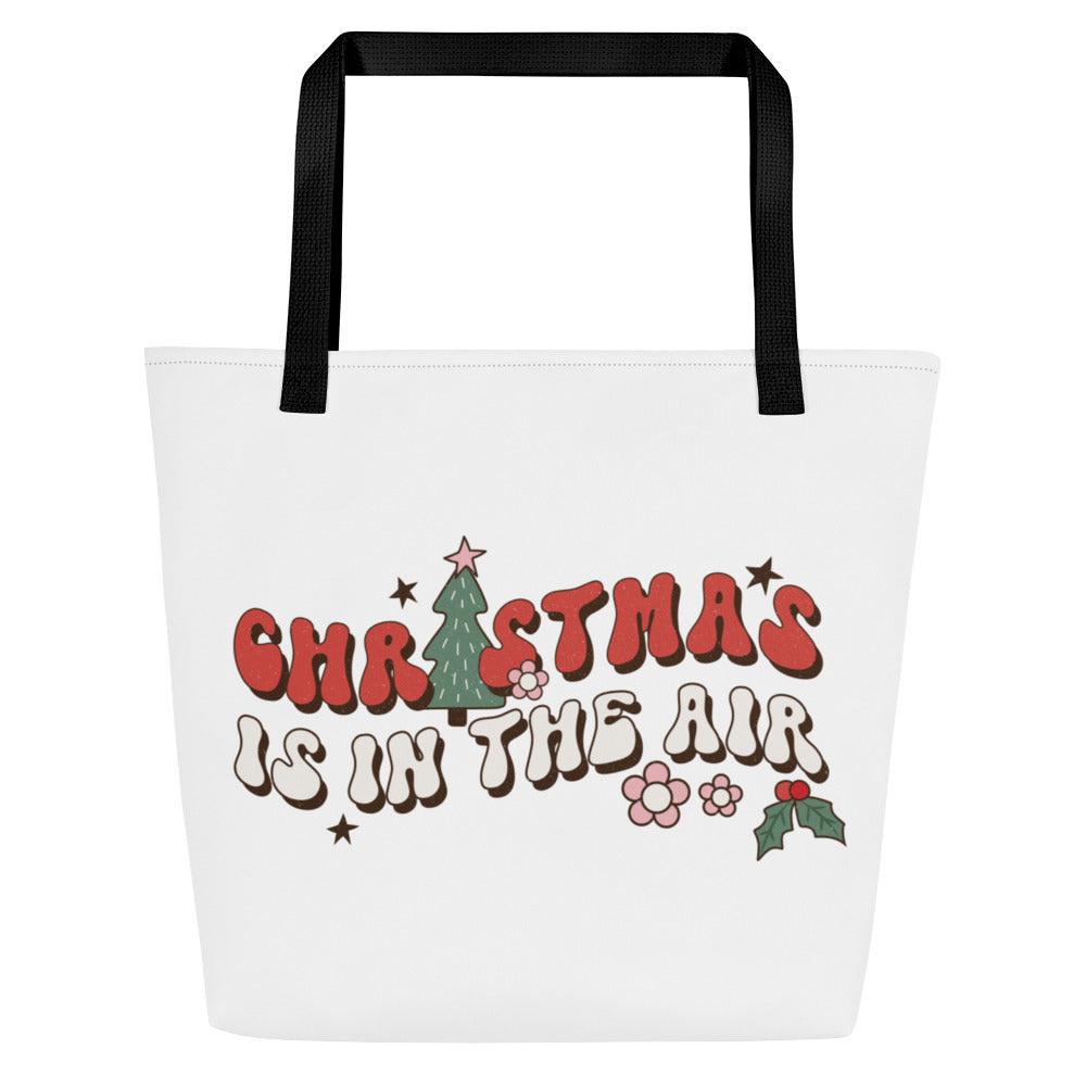 Christmas is in the Air All-Over Print Large Tote Bag