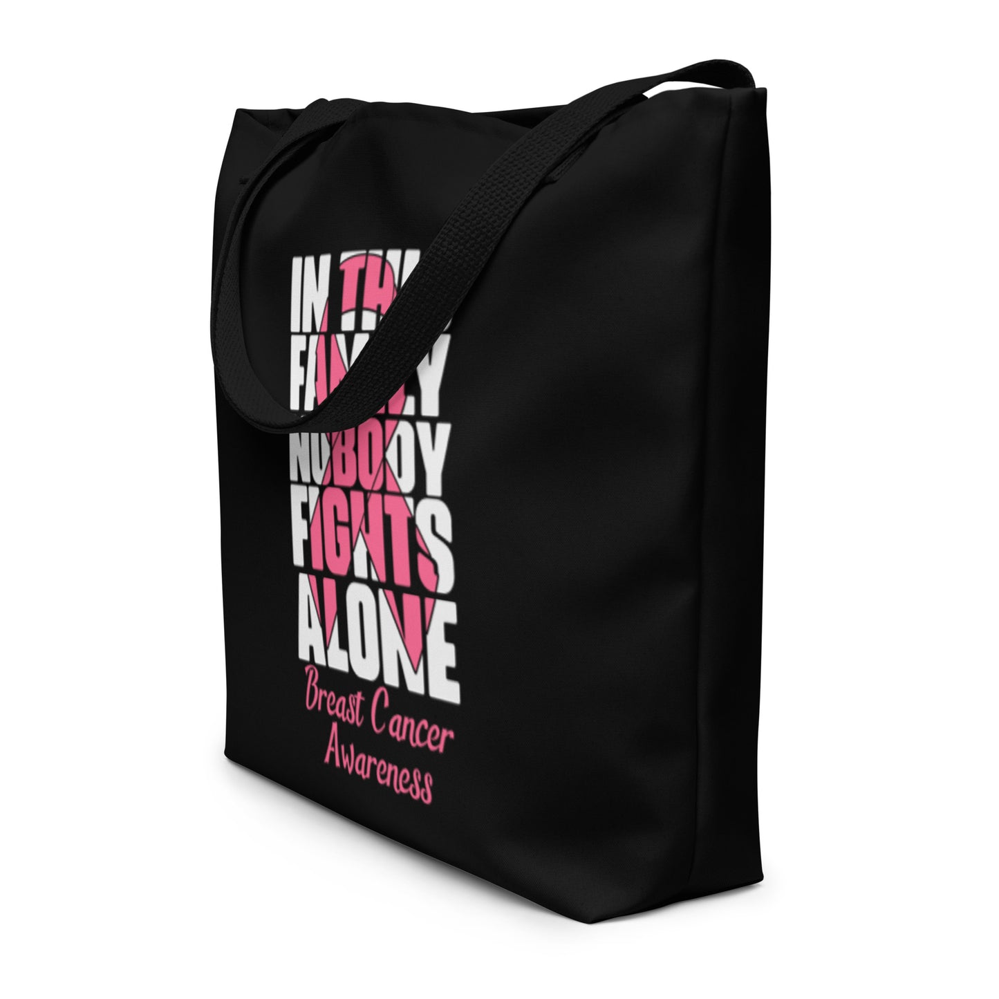 In This Family Nobody Fights Alone All-Over Print Large Tote Bag