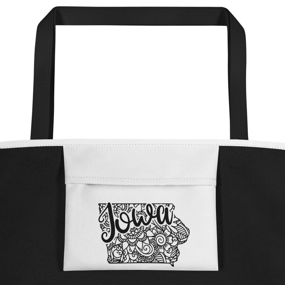 Iowa All-Over Print Large Tote Bag