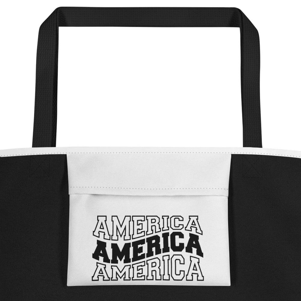 America All-Over Print Large Tote Bag