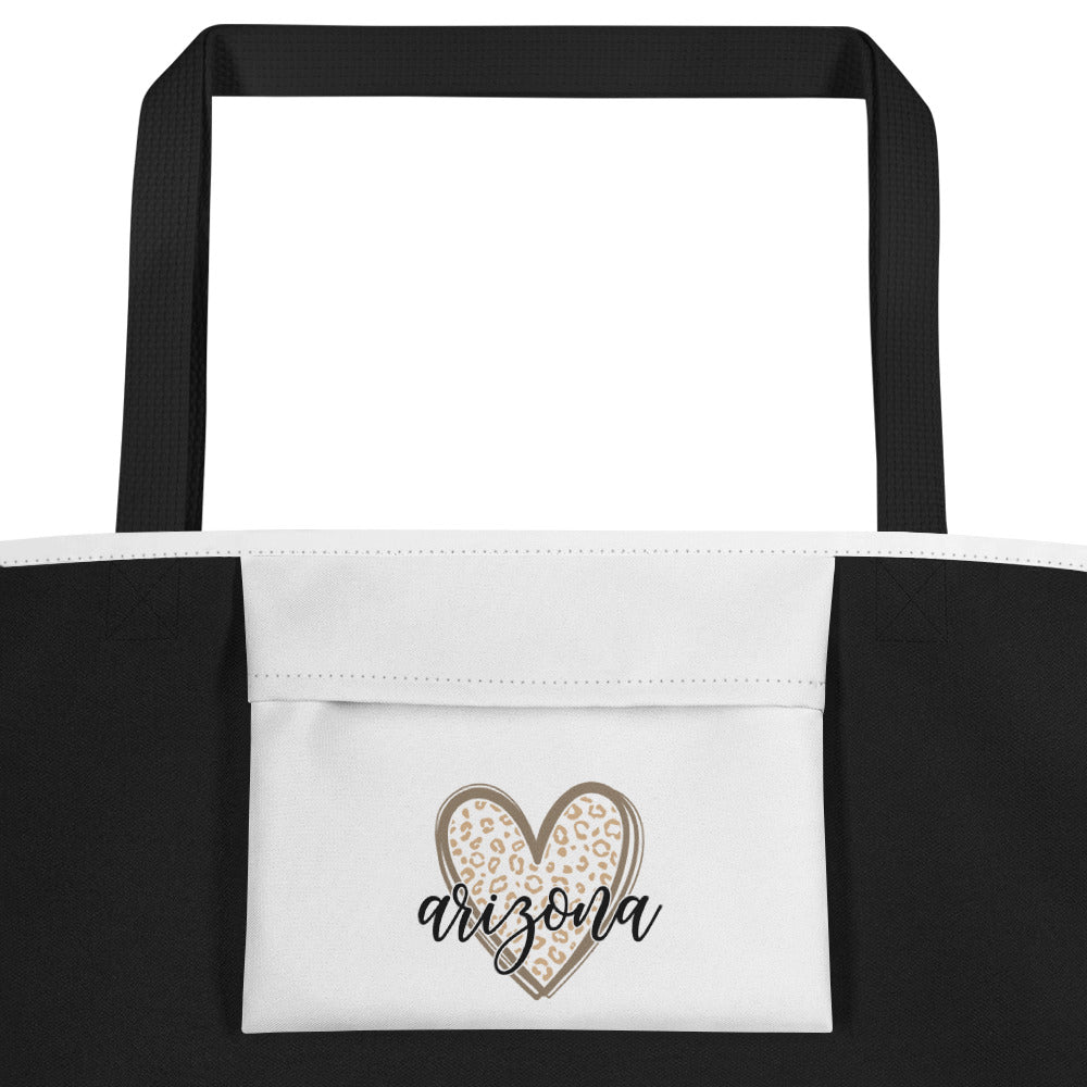 Arizona Heart All-Over Print Large Tote Bag