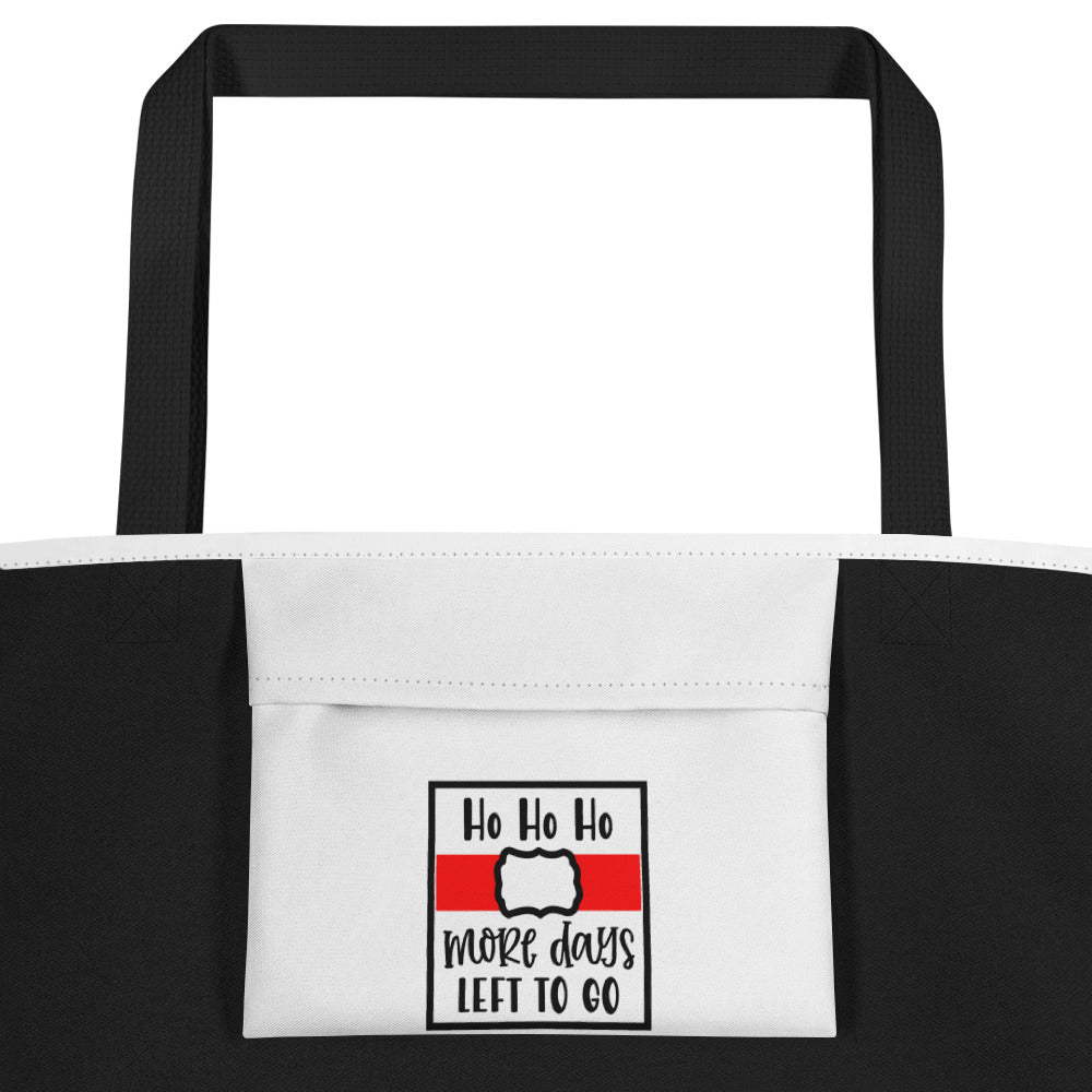 Ho Ho Ho More Days to Go All-Over Print Large Tote Bag