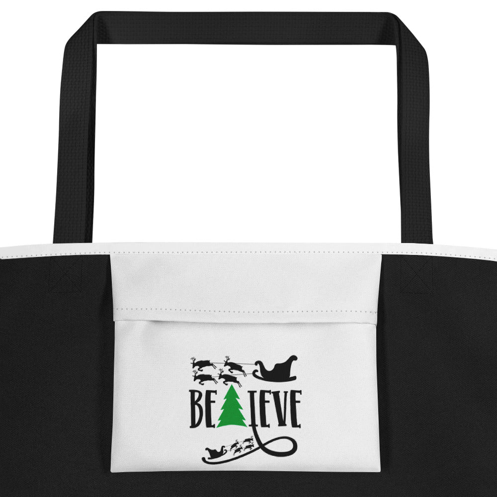 Believe All-Over Print Large Tote Bag