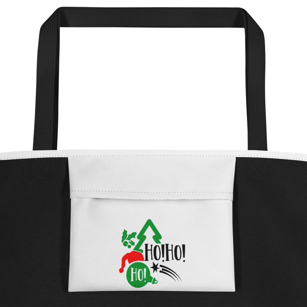 Ho Ho Ho All-Over Print Large Tote Bag