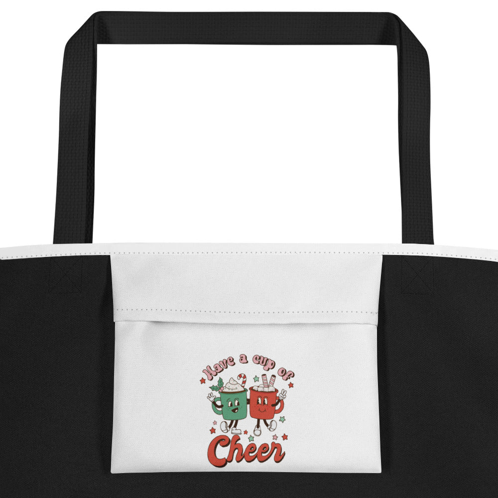 Have a Cup of Cheer All-Over Print Large Tote Bag