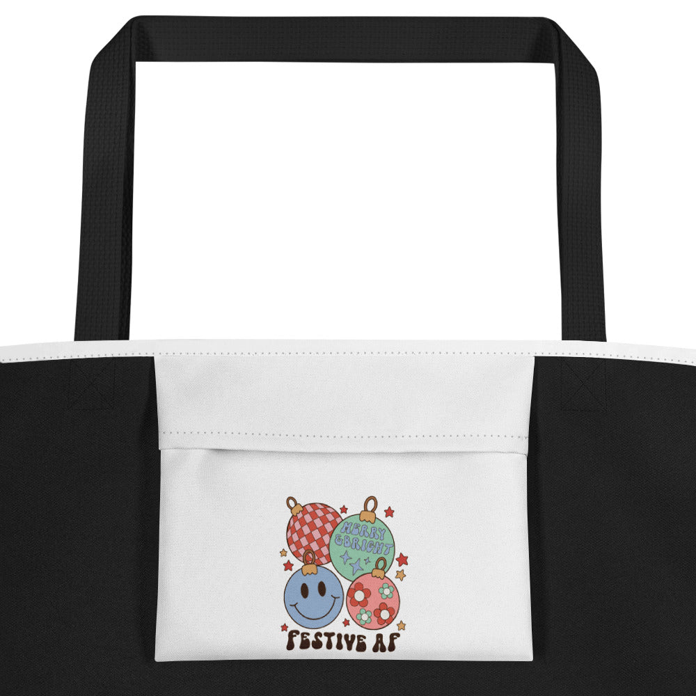 Festive AF All-Over Print Large Tote Bag