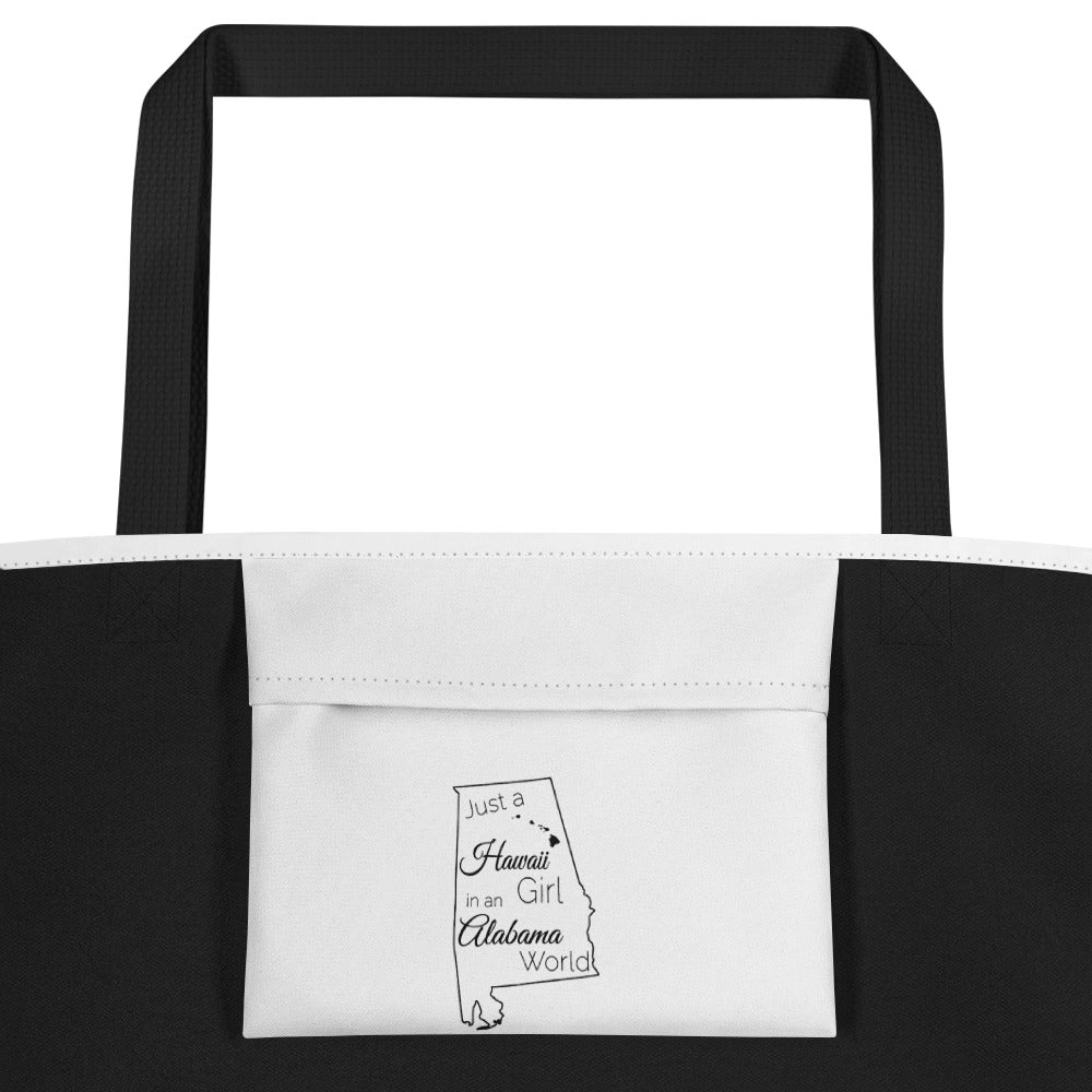 Just a Hawaii Girl in an Alabama World Large Tote Bag