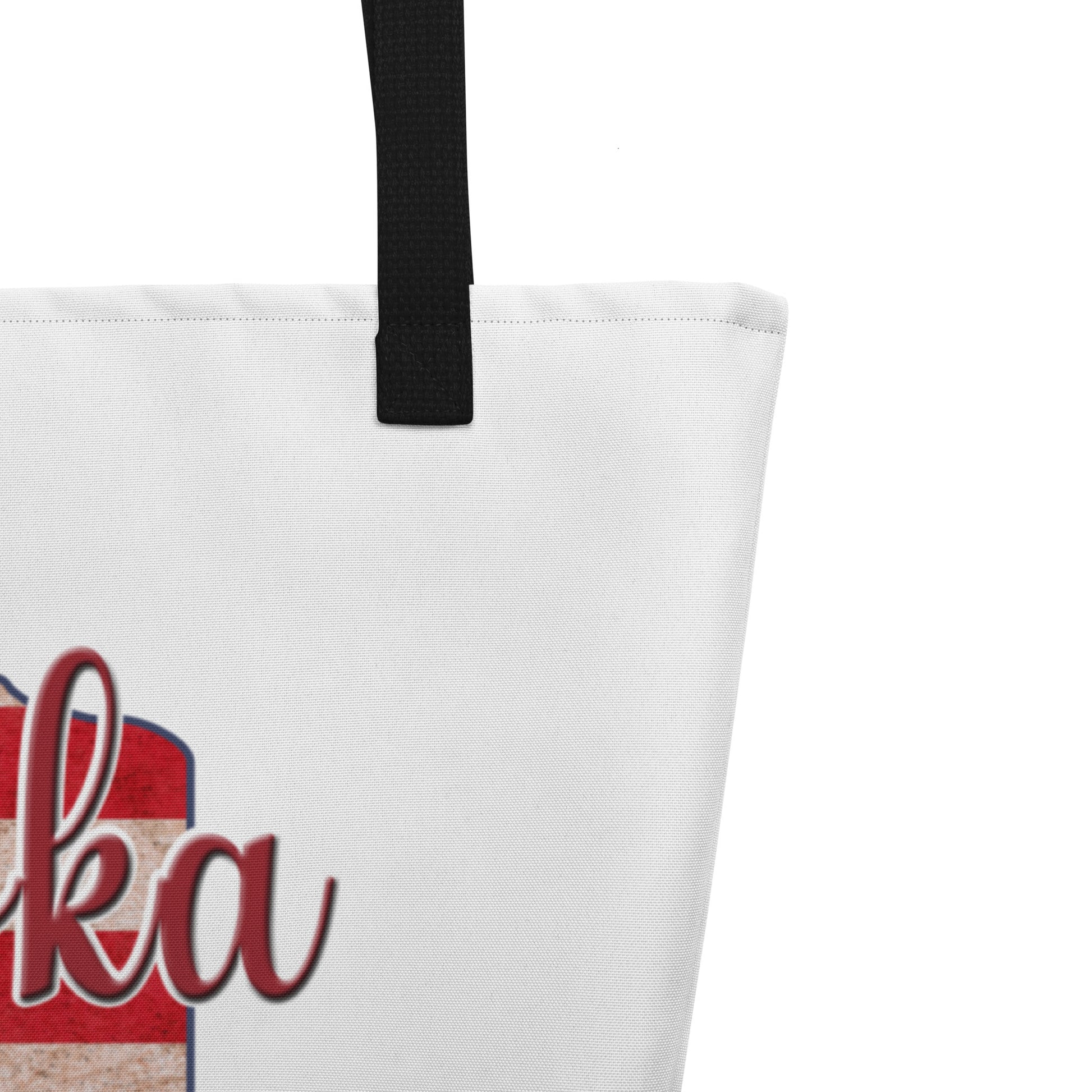 Alaska Grown on US Flag Large Tote Bag