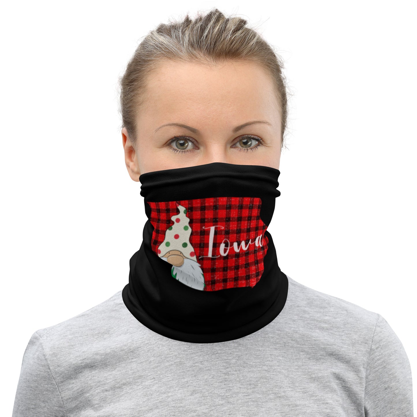 Iowa Plaid Gnome Neck Gaiter