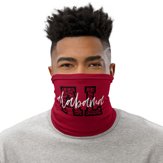 Alabama Script on Leopard AL Neck Gaiter