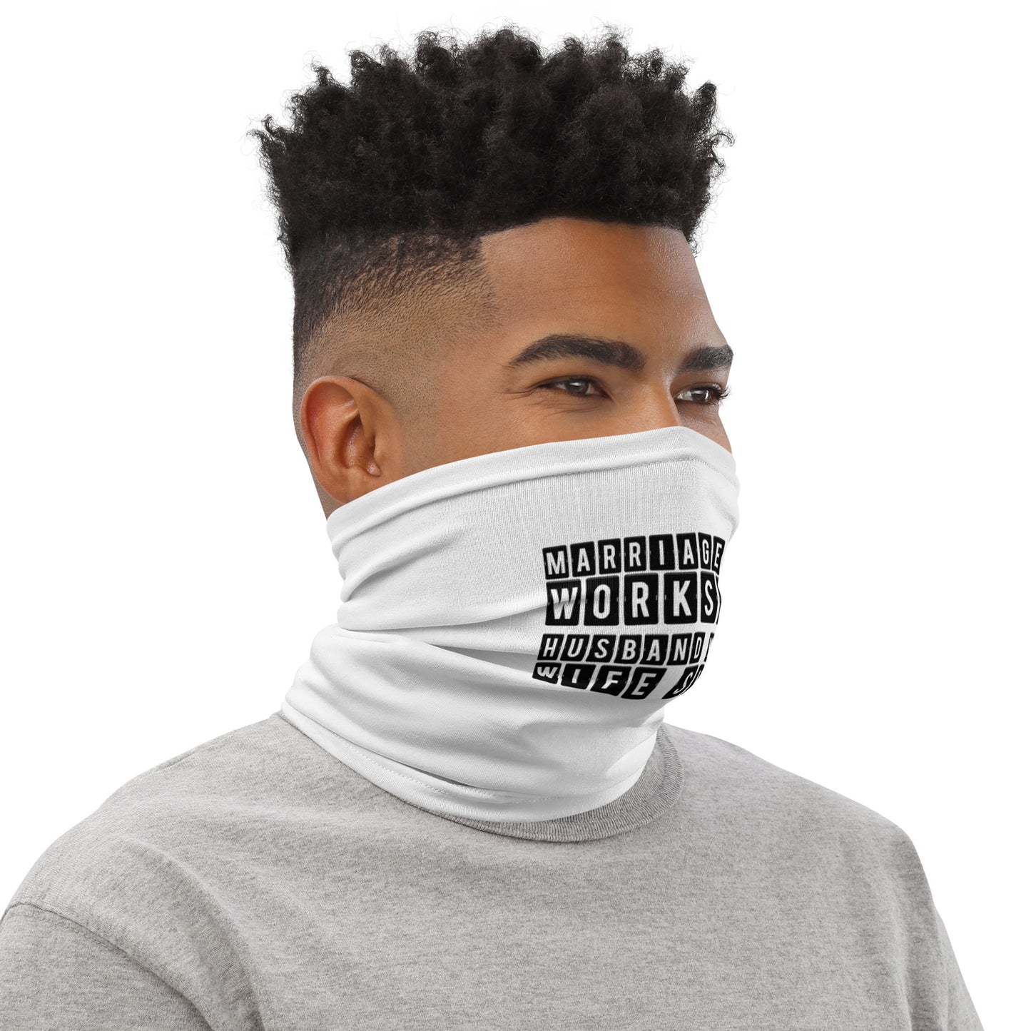 Marriage is a Workshop Husband Works Wife Shops Neck Gaiter