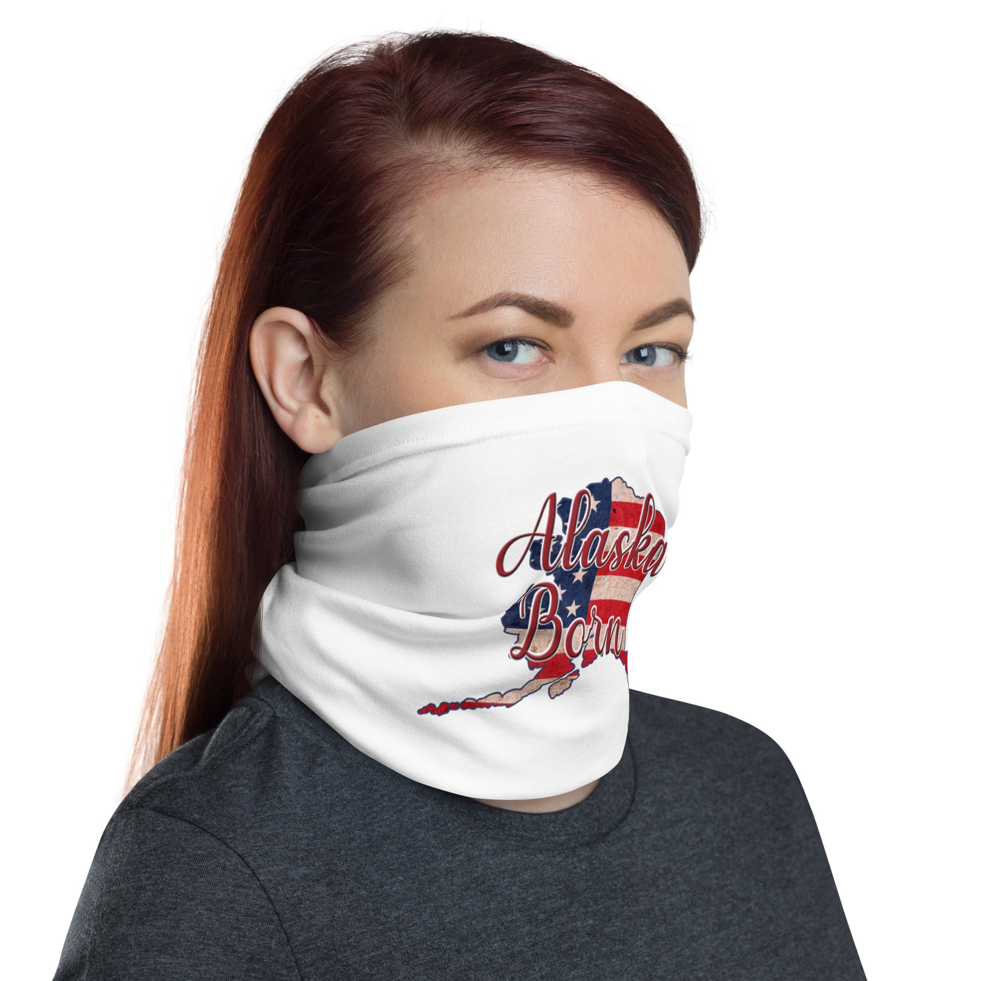 Alaska Born US Flag Neck Gaiter