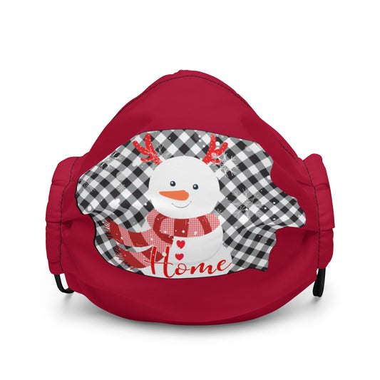 Iowa Gingham Snowman Premium face mask