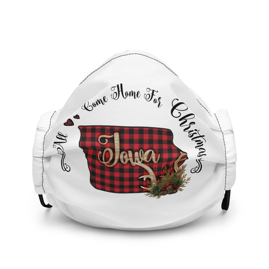 Iowa All Come Home for Christmas Premium face mask