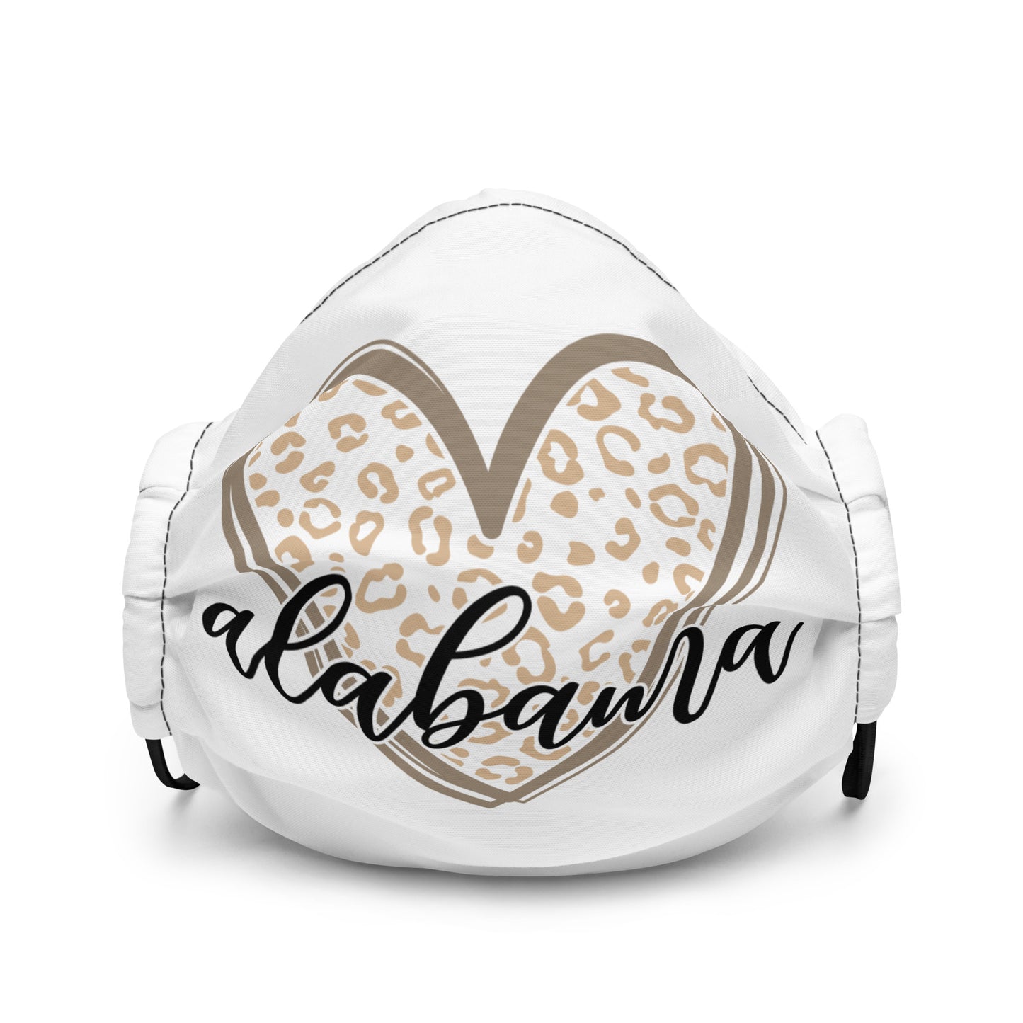 Alabama Leopard Heart Premium face mask