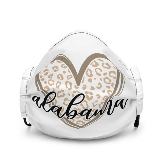 Alabama Leopard Heart Premium face mask