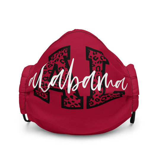 Alabama Script on Leopard AL Premium face mask