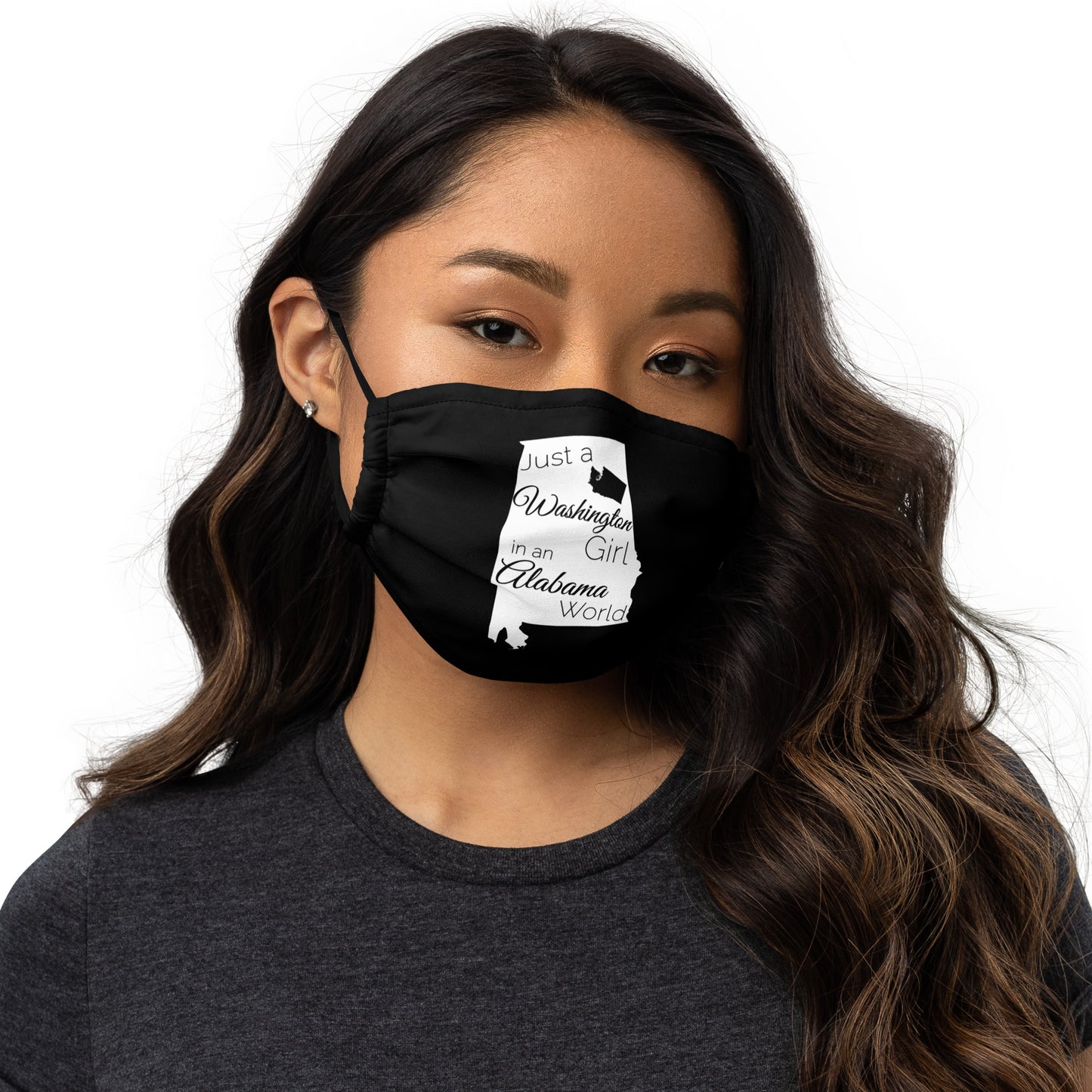 Just a Washington Girl in an Alabama World Premium face mask