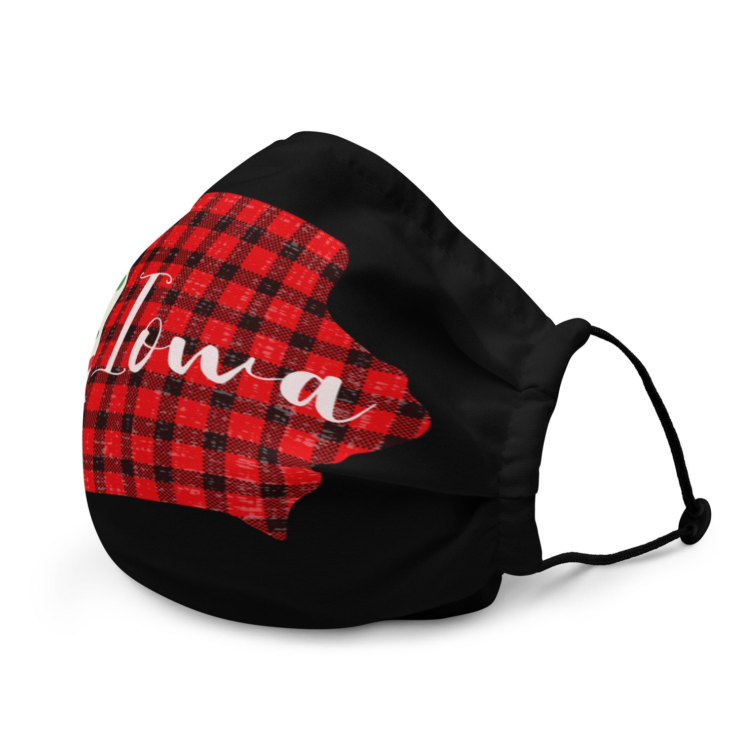 Iowa Plaid Gnome Premium face mask