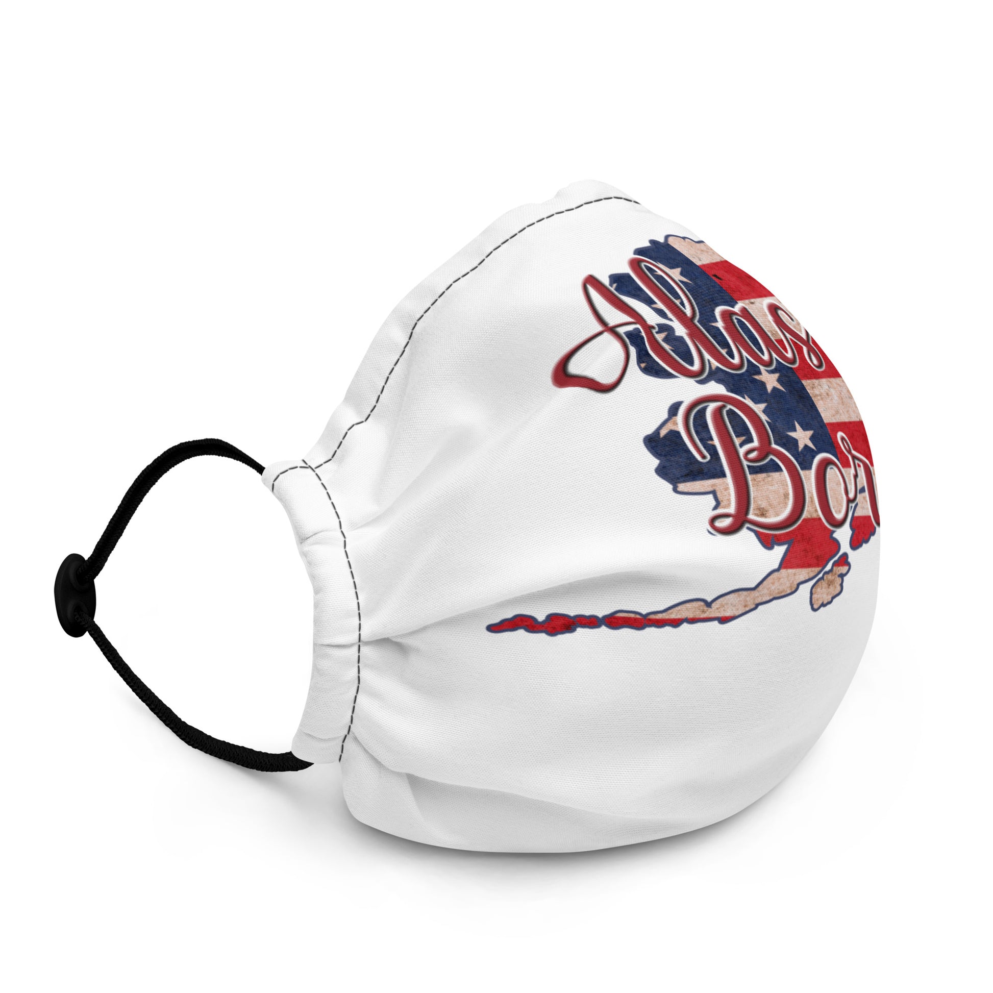 Alaska Born US Flag Premium Face Mask