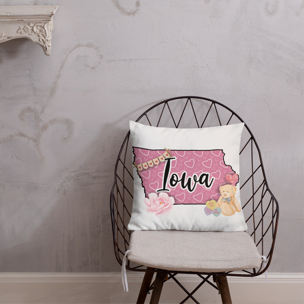 Iowa Valentine Throw Pillow