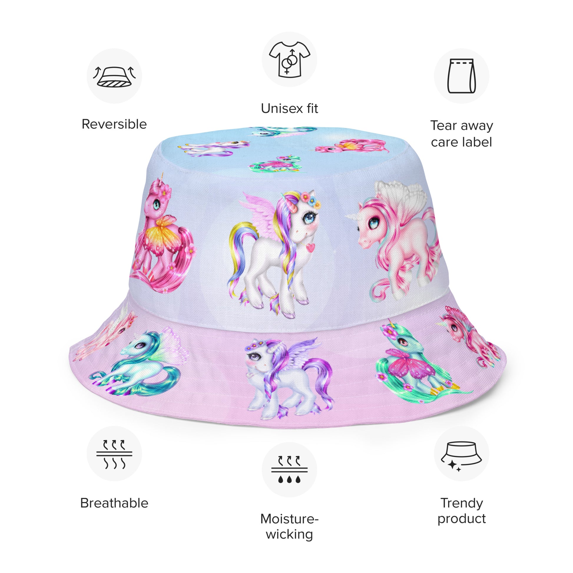 Unicorn Reversible bucket hat
