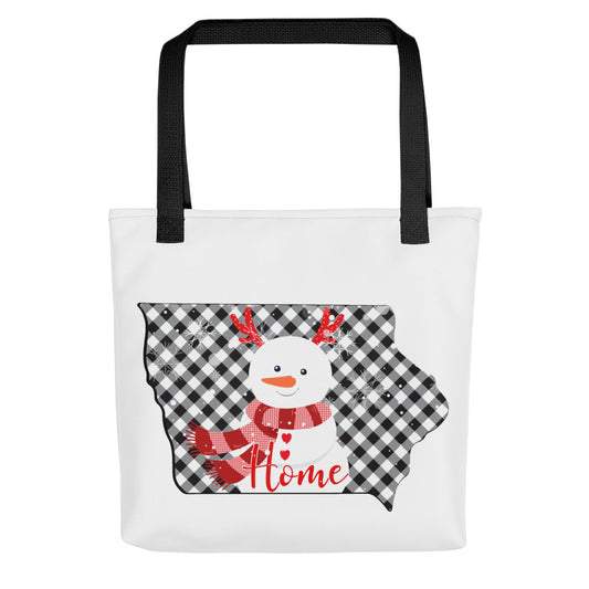 Iowa Gingham Snowman Tote bag