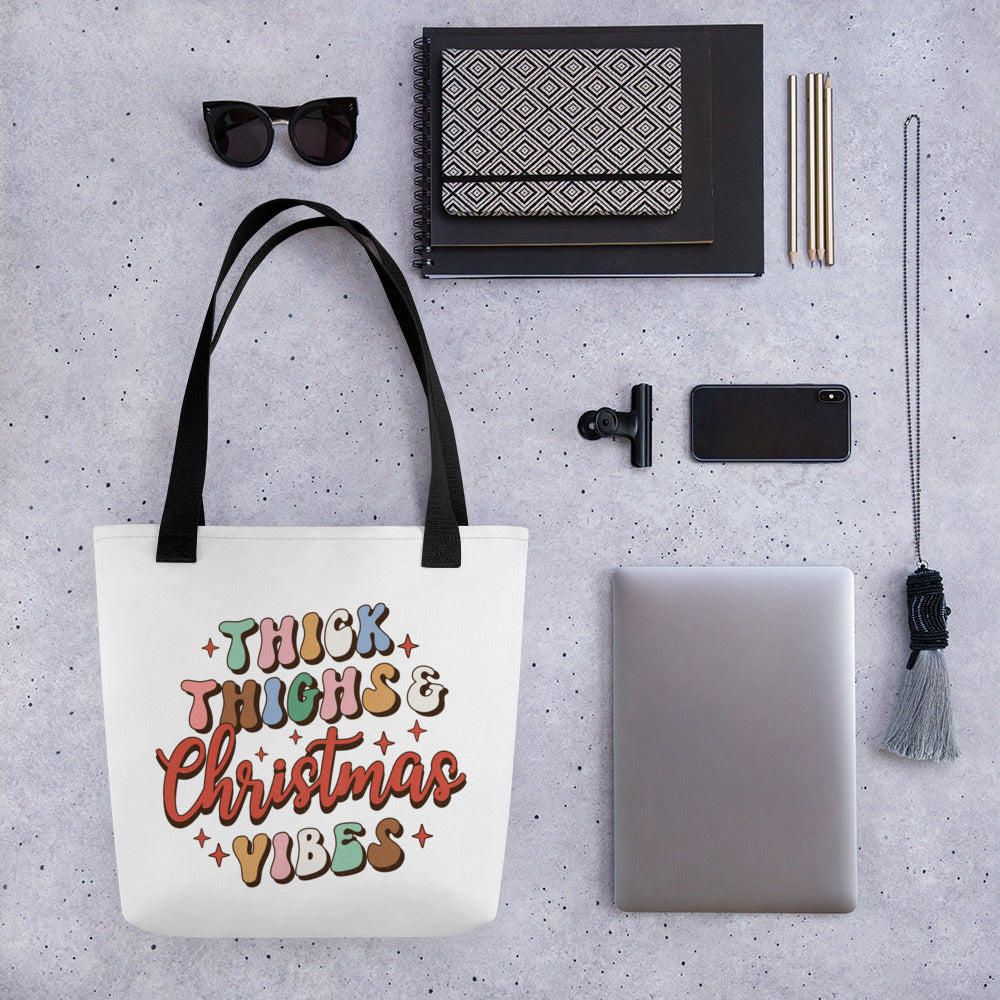 Thick Thighs Christmas Vibes Tote bag