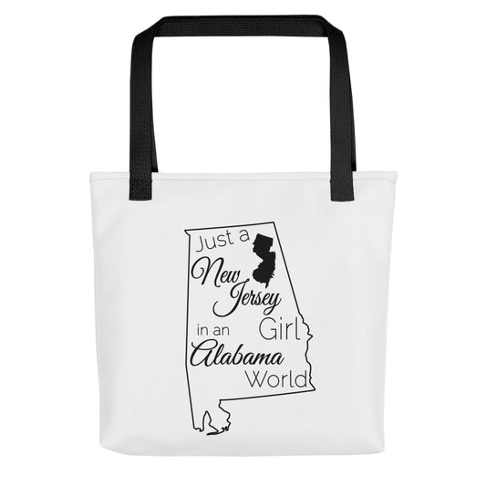 Just a New Jersey Girl in an Alabama World Tote bag
