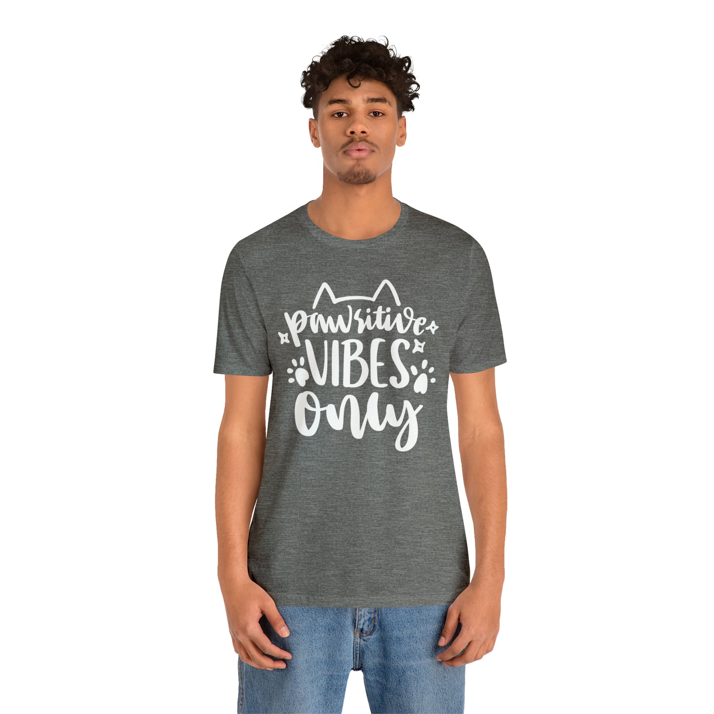 Pawsitive Vibes Only Cat Short Sleeve T-shirt