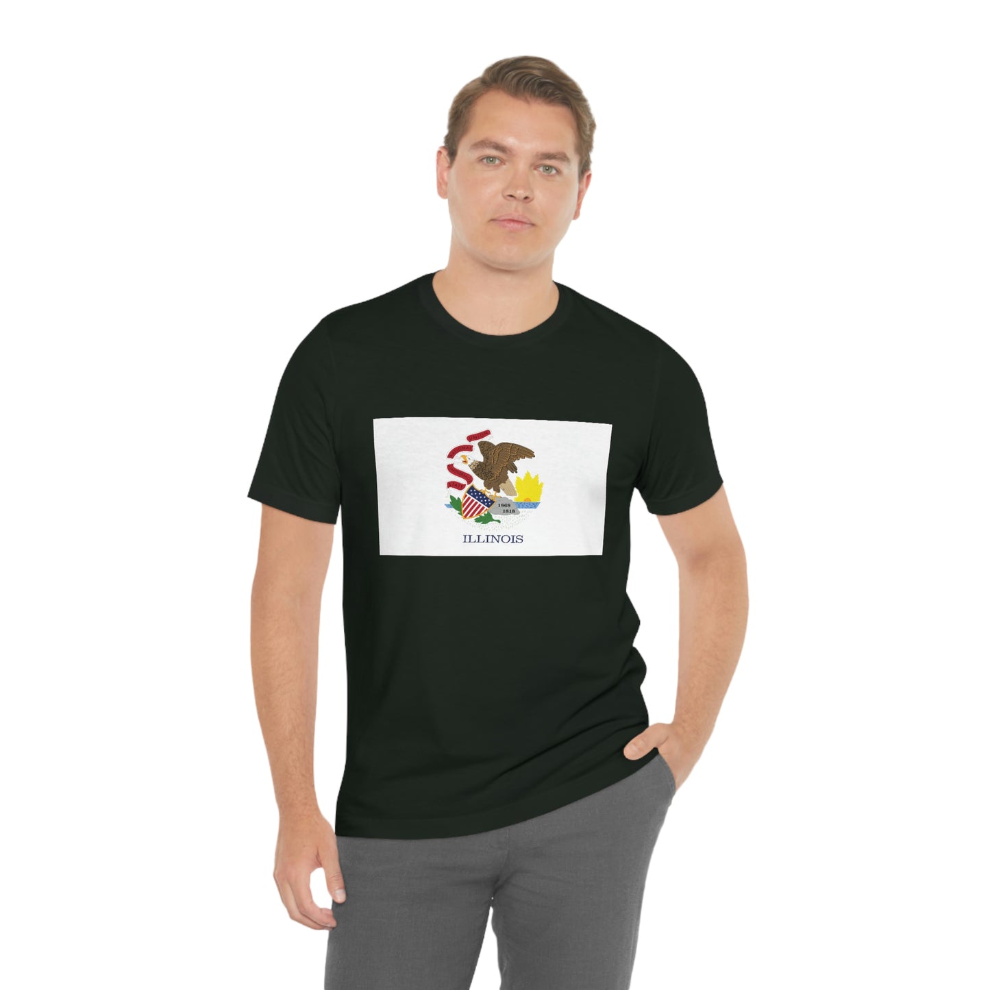 Illinois Flag Unisex Jersey Short Sleeve Tee Tshirt T-shirt