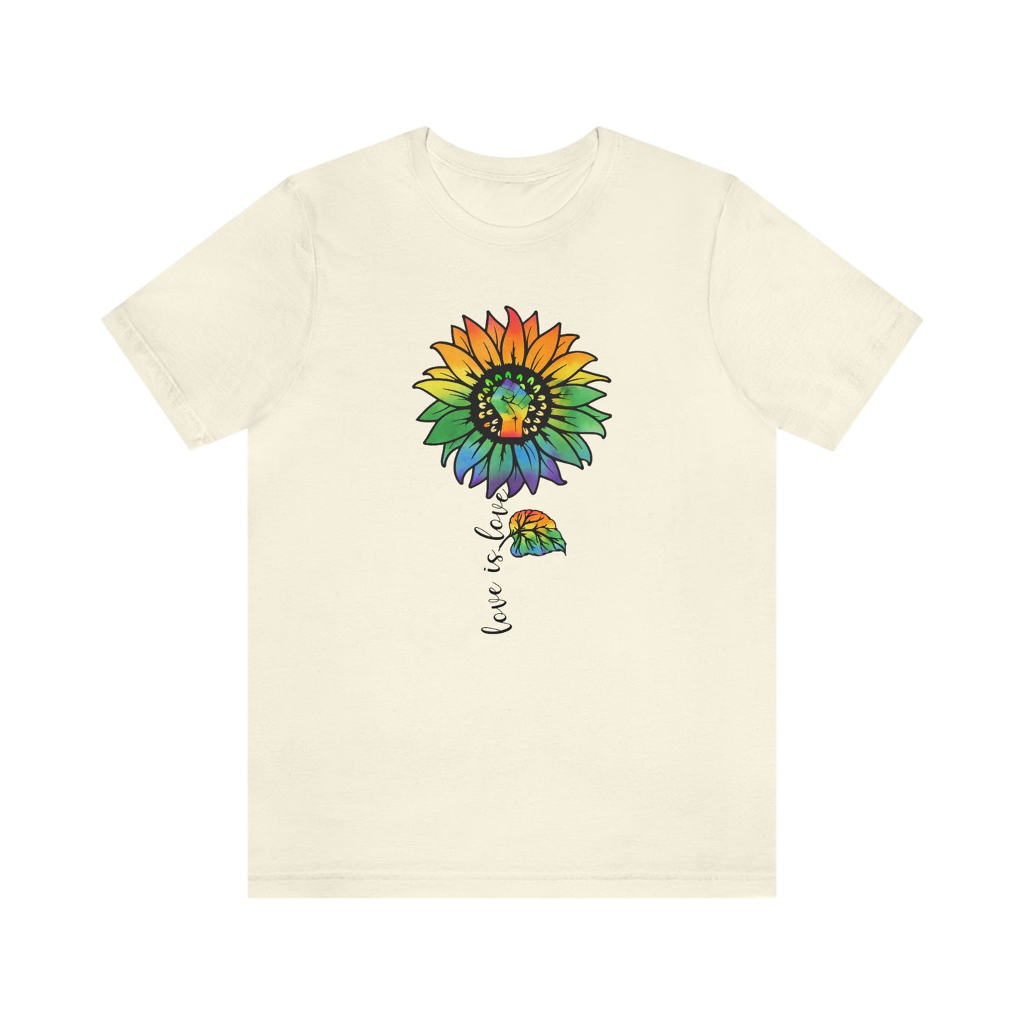 Love is Love Sunflower LGBTQIA Print Unisex Jersey Short Sleeve Tee