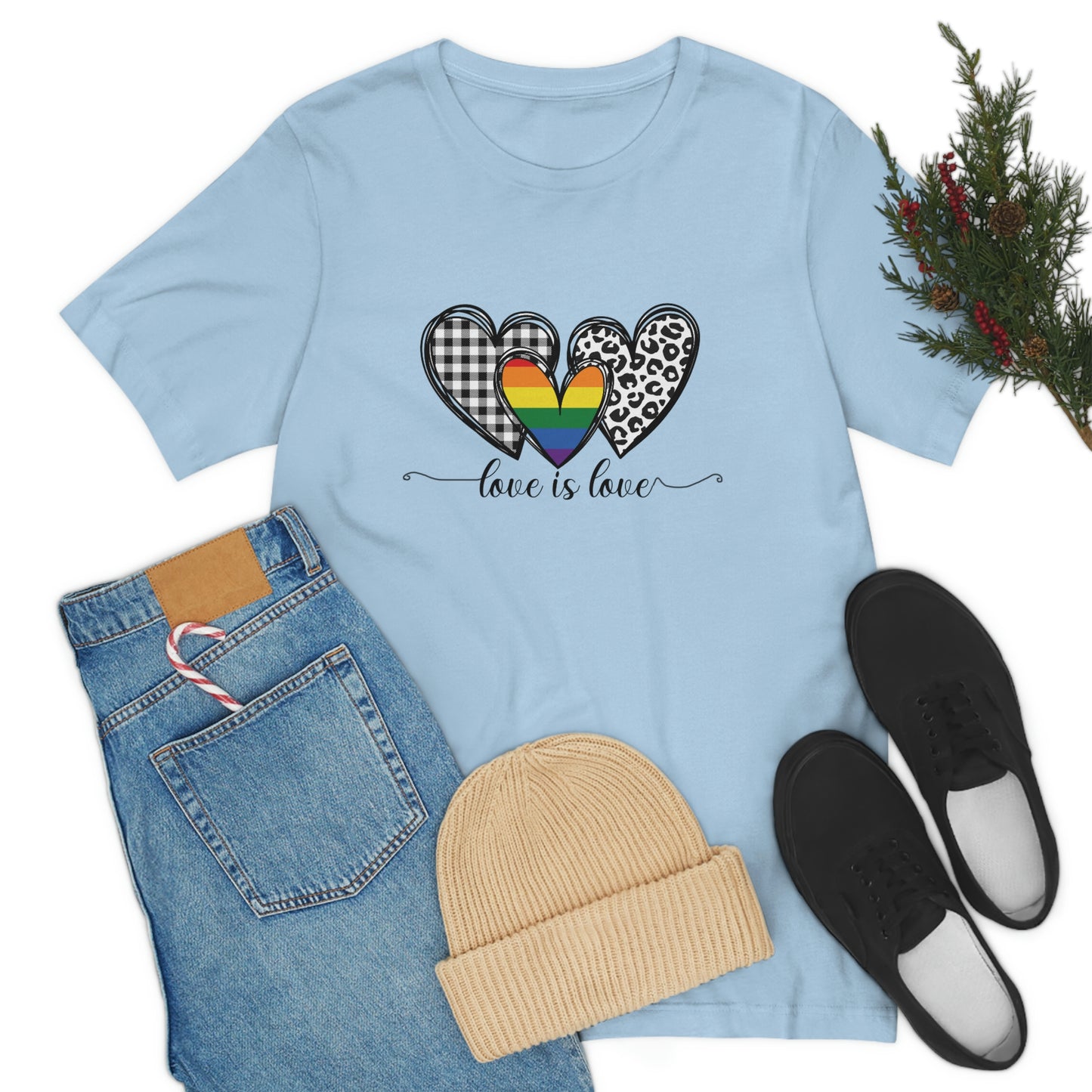 Love is Love LGBTQIA Print Unisex Jersey Short Sleeve Tee