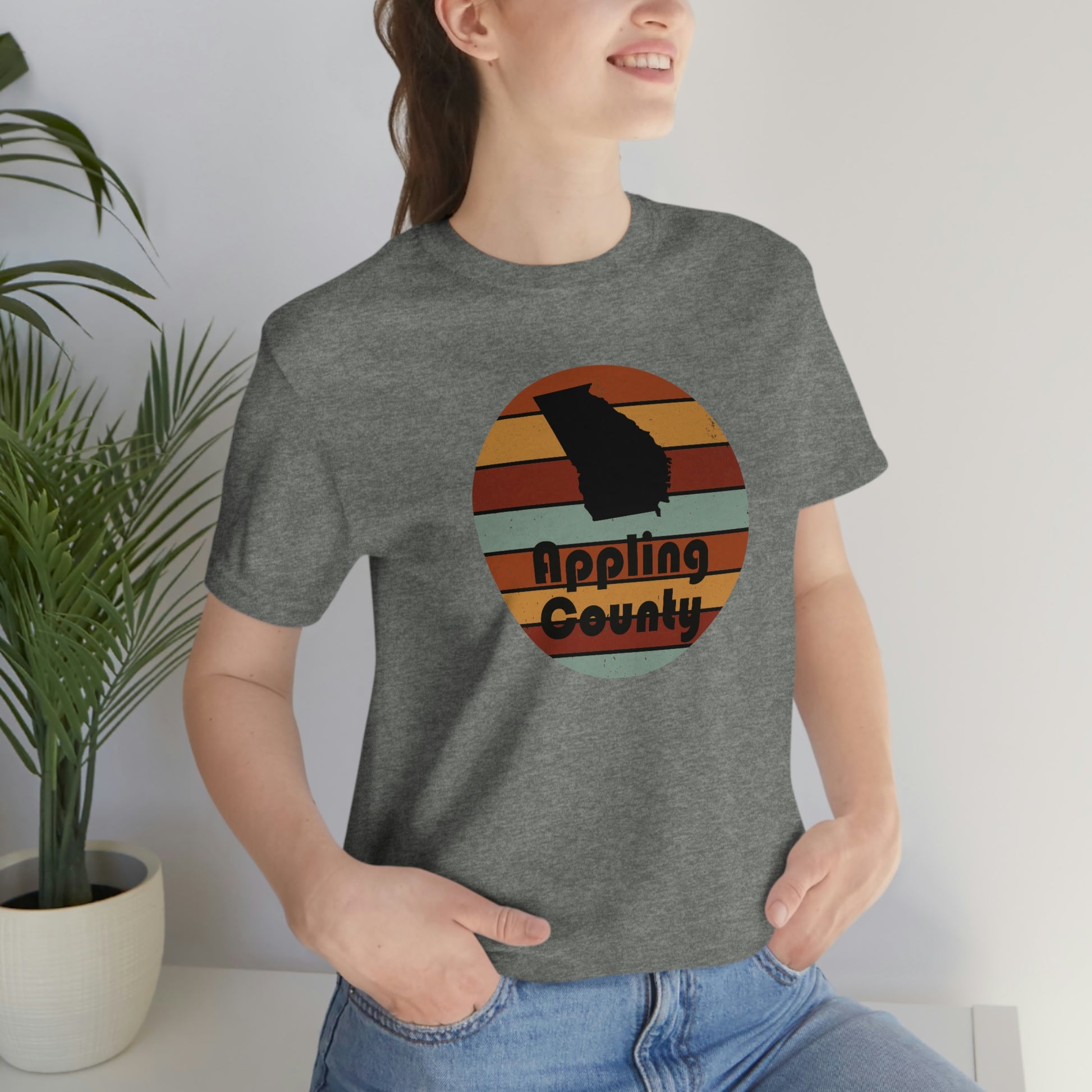 Appling County Georgia Retro Sunset Unisex Jersey Short Sleeve Tee Tshirt T-shirt