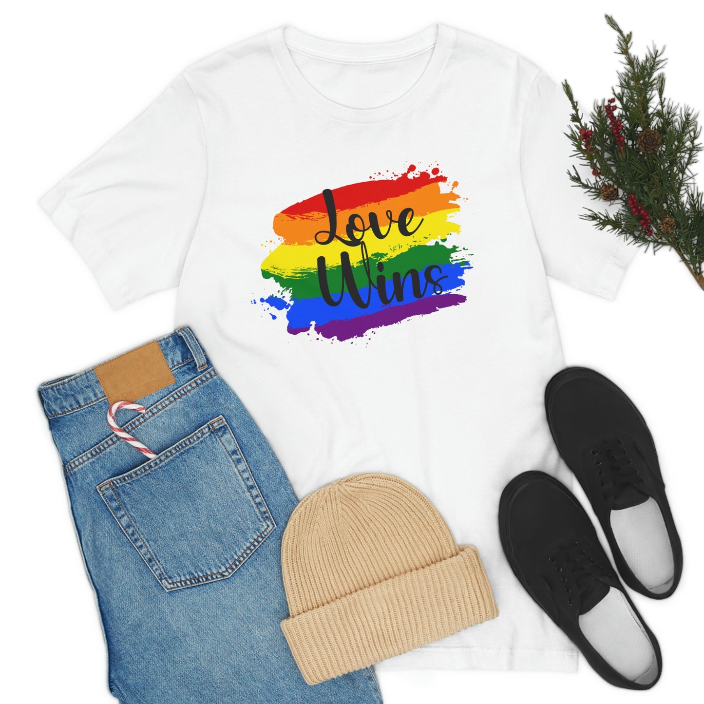 Love Wins LGBTQIA Print Unisex Jersey Short Sleeve Tee