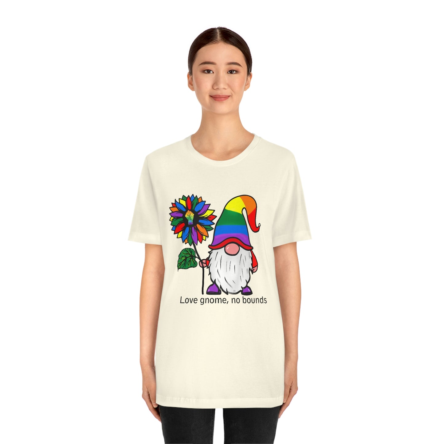Love Gnomes No Bounds LGBTQIA Print Unisex Jersey Short Sleeve Tee