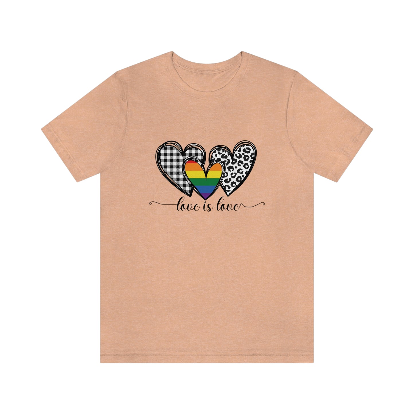 Love is Love LGBTQIA Print Unisex Jersey Short Sleeve Tee