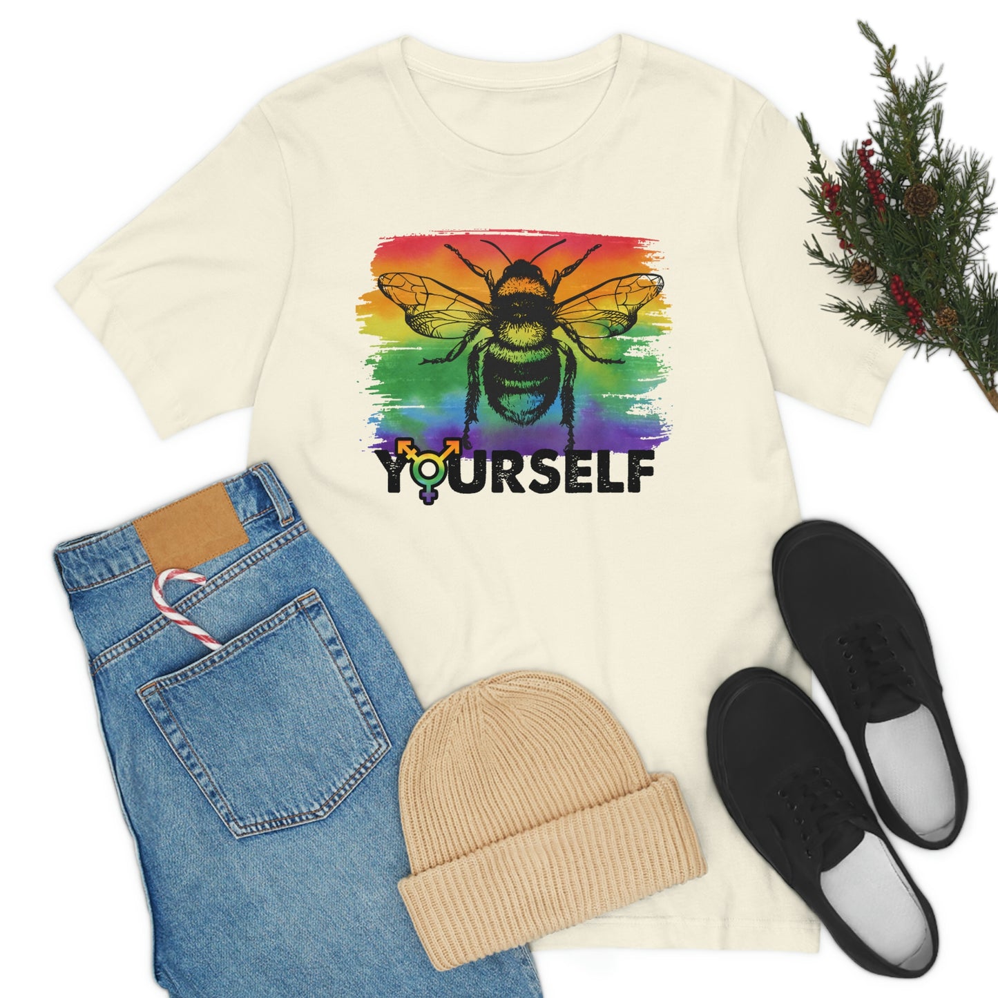 Bee Yourself LGBTQIA Print Unisex Jersey Short Sleeve Tee