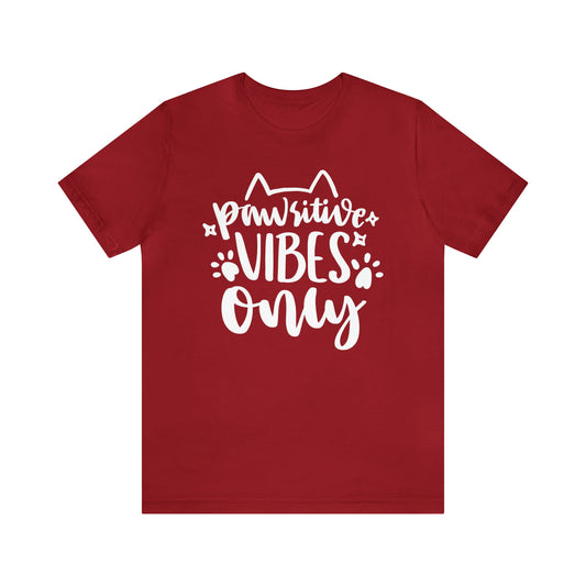 Pawsitive Vibes Only Cat Short Sleeve T-shirt