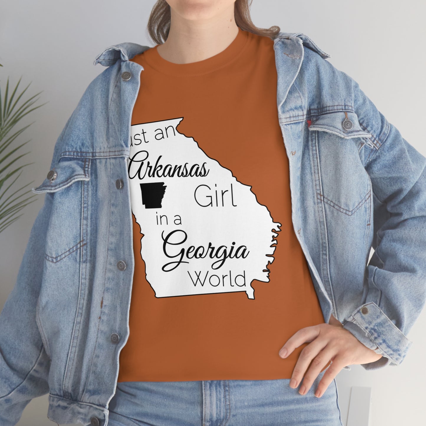 Just an Arkansas Girl in a Georgia World Unisex Heavy Cotton Tee