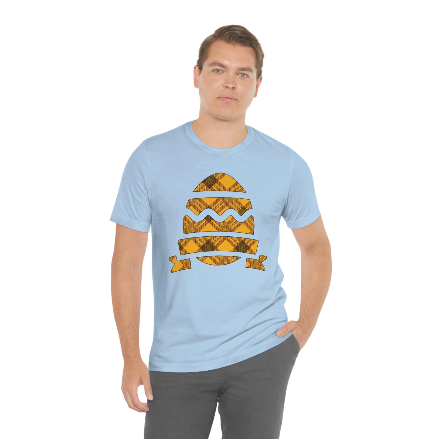 Plaid Egg Easter Spring Unisex Jersey Short Sleeve Tee