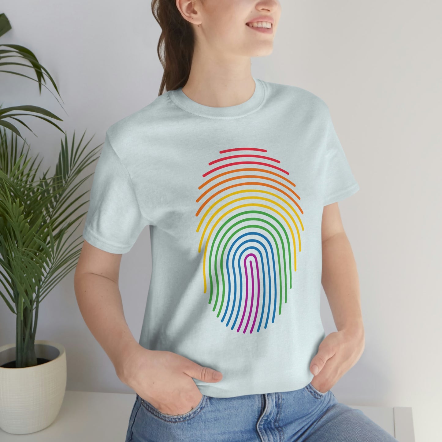 Fingerprint LGBTQIA Print Unisex Jersey Short Sleeve Tee