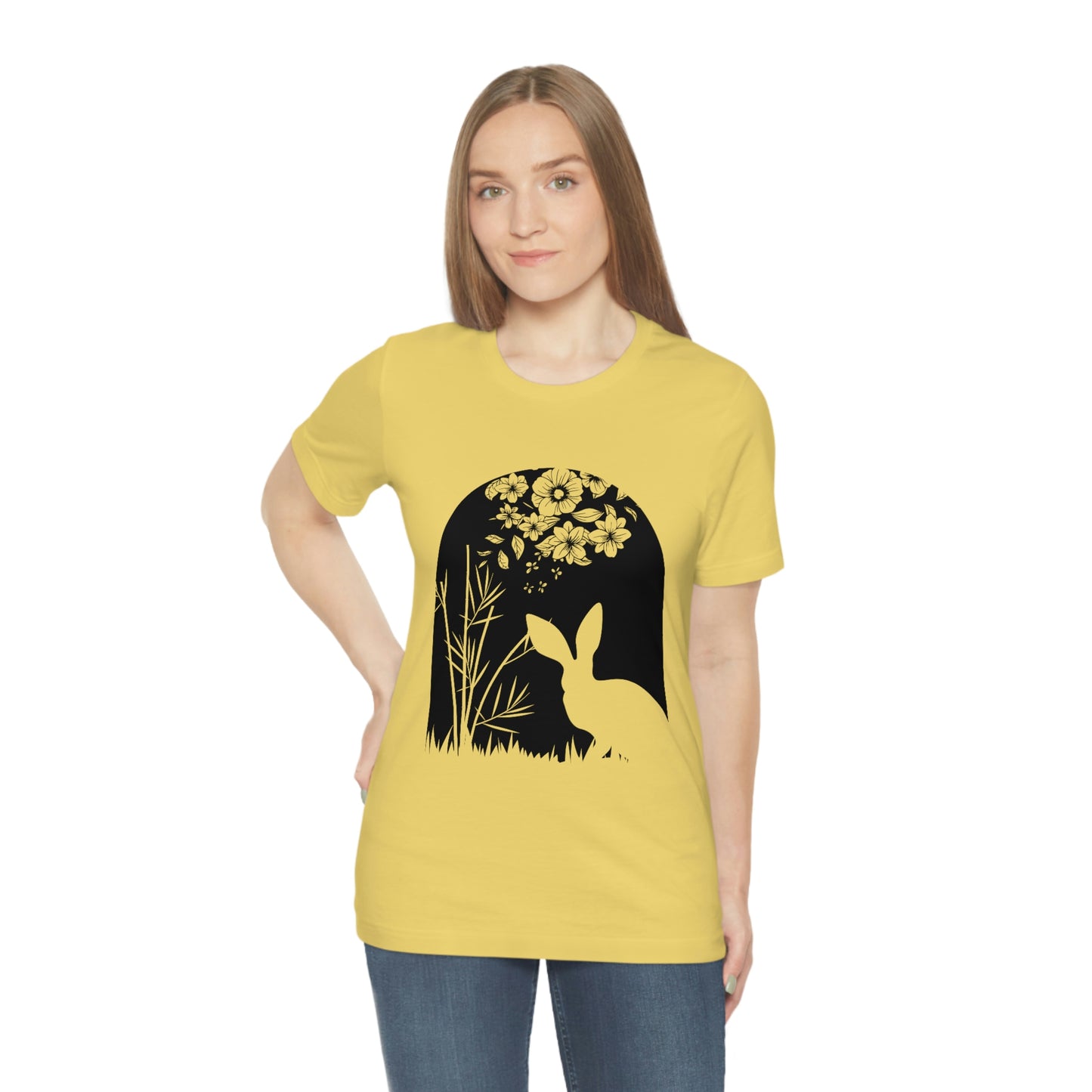 Bunny Silhouette Spring Rabbit Unisex Jersey Short Sleeve Tee