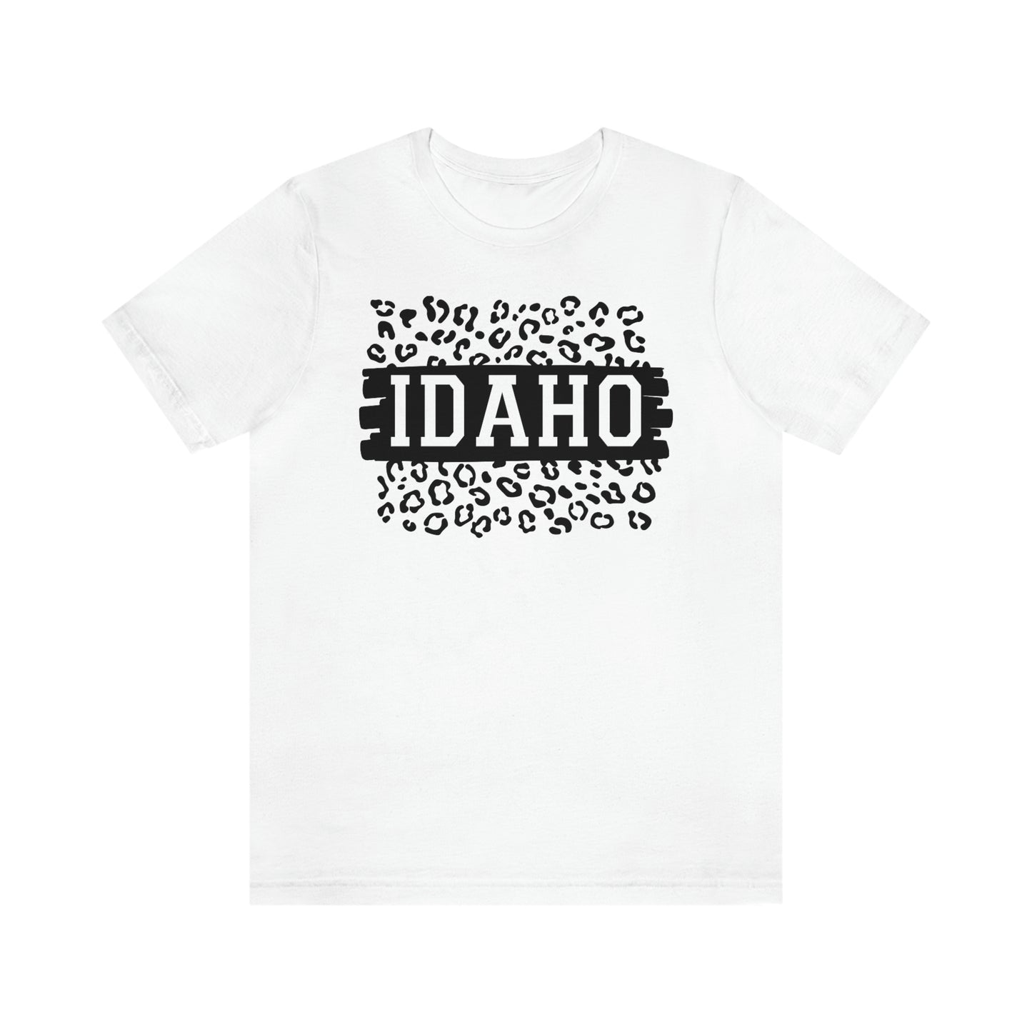 Idaho Leopard Print Background Short Sleeve T-shirt