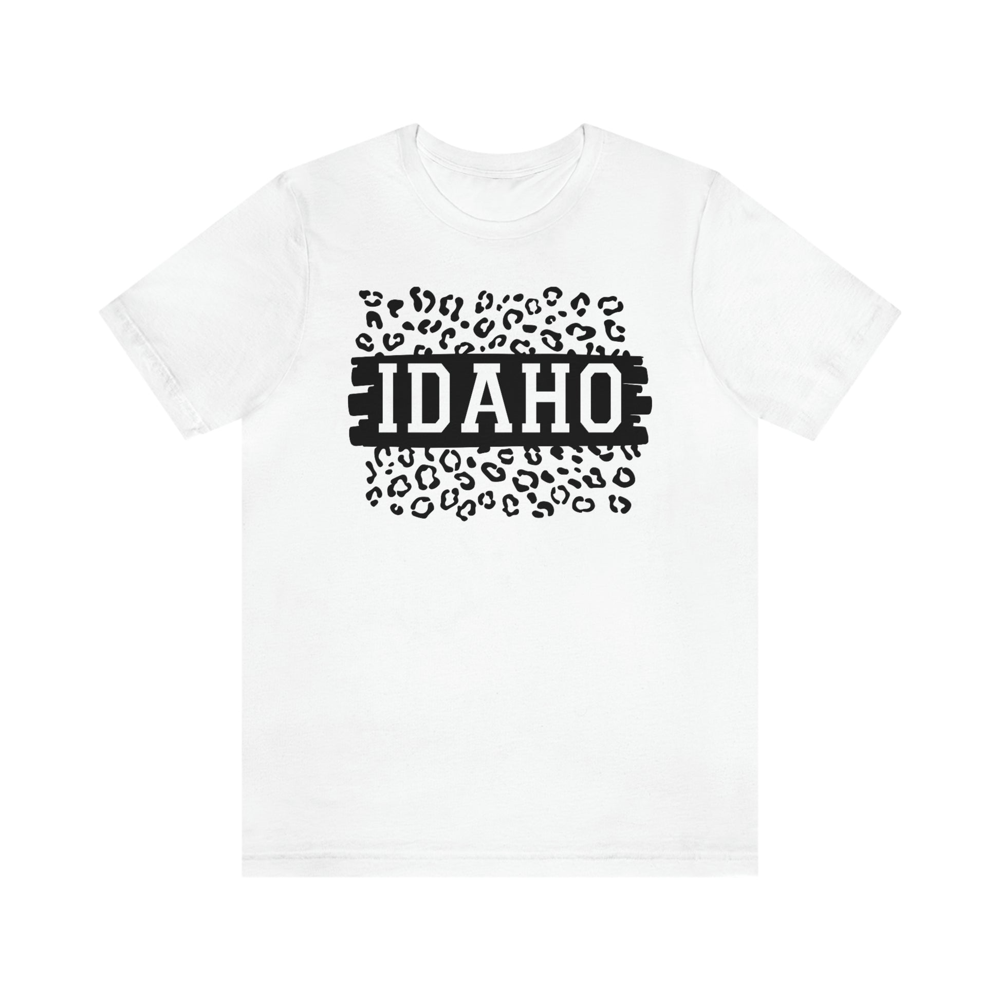 Idaho Leopard Print Background Short Sleeve T-shirt